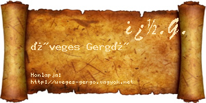 Üveges Gergő névjegykártya