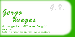 gergo uveges business card